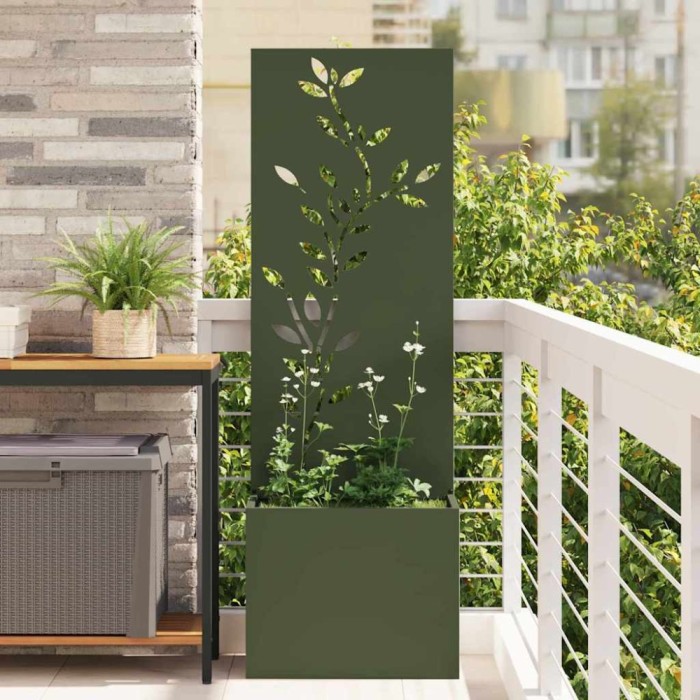 Ghiveci de Grădină cu Panou Decorativ Olivengr&oslash;nn 50 x 140 cm
