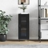 Gossi servanta, negru, 34,5x34x90 cm, lemn compozit