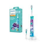 Periuta de dinti electrica copii Philips Sonicare For Kids HX6322/04, 62000 miscari/min, 2 programe, 2 capete, Albastru
