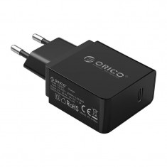 Incarcator AC - USB Type C 18W 5V/3A 9V/2A 12V/1.5A x 1 negru Orico CD18-C foto