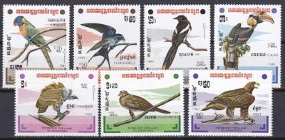DB1 Fauna Pasari Cambodgia 1983 7 v. foto