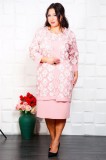 Compleu Elegant 2 piese Rochie si Cardigan Rose Celest - 52Marimea, Yves
