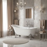 Cada freestanding Rea Sparta 175 cm, acril sanitare, montaj pe podea, design modern