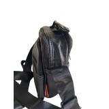 Geanta umar, Piele Ecologica, Extra buzunare, Neagra, 22 x 18 x 12 cm, Negru