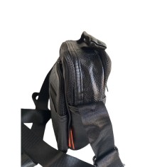 Geanta umar, Piele Ecologica, Extra buzunare, Neagra, 22 x 18 x 12 cm