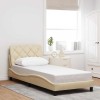 VidaXL Cadru de pat fără saltea cremă 90x200 cm țesătură 3310578
