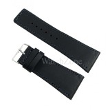 Cumpara ieftin Curea Ceas Piele Naturala Handmade Neagra Cusatura Albastra 24mm 26mm 30mm