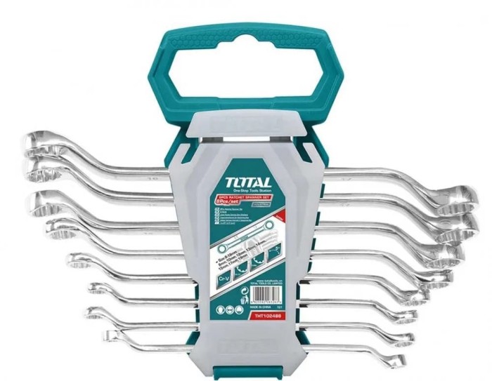 Set 8 chei inelare cu cot TOTAL Industrial - 6-22mm