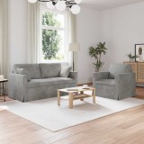 vidaXL Canapea 2 pcs Gri deschis 3407551