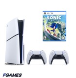 Consola Sony Playstation 5 Slim, Ps5 Disk Edition 1tb + Doua Controllere + Sega Sonic Frontiers PlayStation 5, Second-Hand
