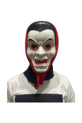 Mască de vampir de Halloween cu material negru, alb-negru-roșu, mărime universală foto