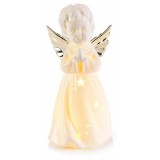 Figurina Inger portelan alb auriu cu led II 9.5x9x19.5 cm