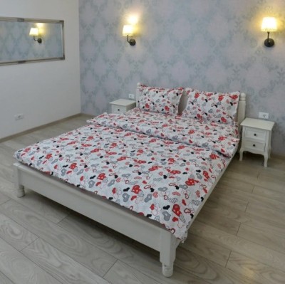 Lenjerie pentru 2 persoane Somnart Ultrasleep, bumbac 100%, model inimioare foto