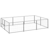 VidaXL Padoc pentru c&acirc;ini, argintiu, 6 m&sup2;, oțel