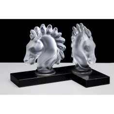 Suporti de carte, cristal sablat Sevres, Franta, stil Art Deco