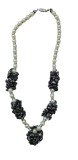 COLIER LUCRAT MANUAL CU PERLE FALSE ȘI HEMATITE