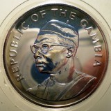 D.423 GAMBIA 10th Anniversary of Independence 10 DALASIS 1975 PROOF ARGINT