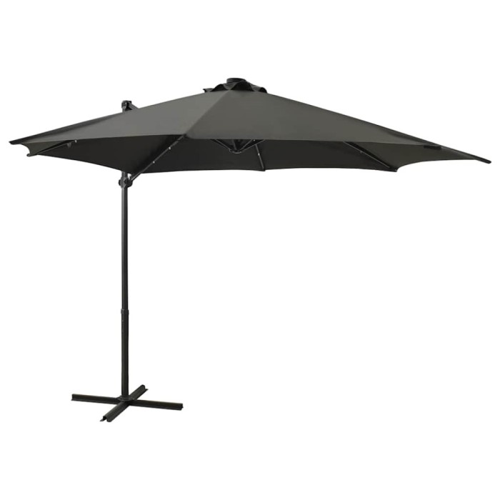 vidaXL Umbrelă &icirc;n consolă cu st&acirc;lp și LED-uri, antracit, 300 cm 312330