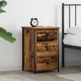 VidaXL Cabinet de Noptieră cu sertar Lemn vechi 40 x 36 x 60 cm