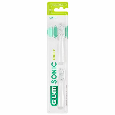 Set 2x Rezerve, Gum, Activital, Sonic Daily, Capete Standard, pentru Periuta Sonica, Soft, Culoare A foto