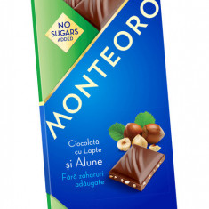 Ciocolata lapte&alune f.zahar monteoro 90gr