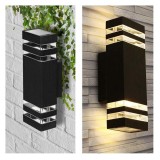 Aplica Dubla Exterior IP54, 2 x GU10, Aluminiu, Negru, masterLED - Lampa Fatada, Rezistenta Apa, Design Modern, Iluminare Sus Jos