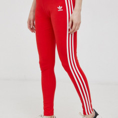 Adidas Originals Colanți HD2348 femei, culoarea rosu, material neted HD2348-VIVRED