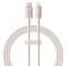 Cablu USB to Lightning, 480Mbps, 2.4A, 2m - Baseus Habitat Series (P10360200421-01) - Wheat Pink