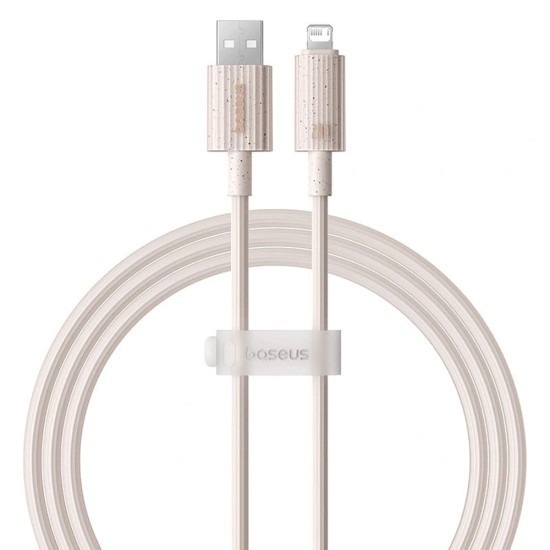 Cablu USB to Lightning, 480Mbps, 2.4A, 2m - Baseus Habitat Series (P10360200421-01) - Wheat Pink