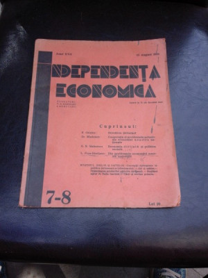 REVISTA INDEPENDENTA ECONOMICA NR. 17-18/15 AUGUST 1934 foto