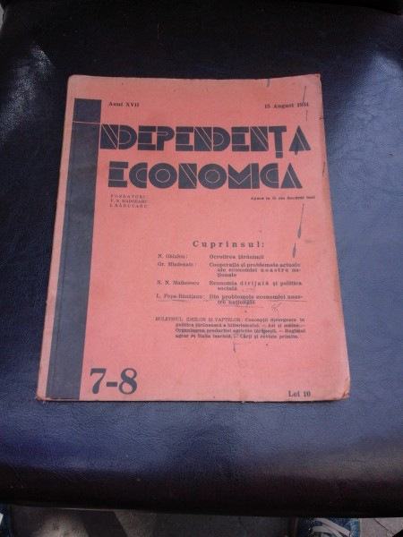 REVISTA INDEPENDENTA ECONOMICA NR. 17-18/15 AUGUST 1934