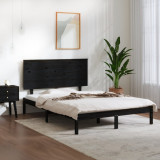 VidaXL Cadru de pat, negru, 140x200 cm, lemn masiv de pin