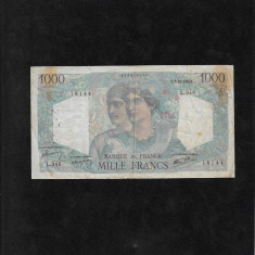 Rar! Franta 1000 francs franci Minerve et Hercule 1946 seria18144