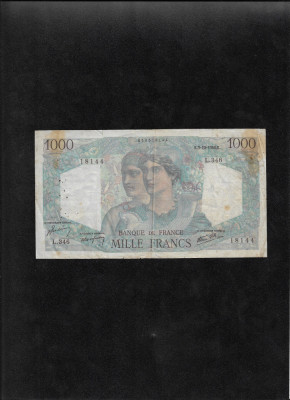 Rar! Franta 1000 francs franci Minerve et Hercule 1946 seria18144 foto