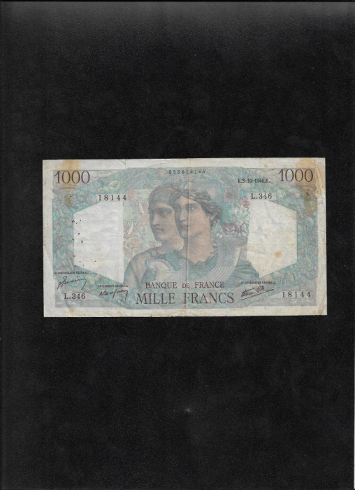 Rar! Franta 1000 francs franci Minerve et Hercule 1946 seria18144