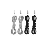 Cumpara ieftin Set 4 sireturi elastice cu sistem de prindere, capsula metalica - Gri, negru