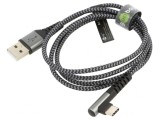 Cablu USB 2.0 USB-A la USB-C Unghiat 1m 480Mbps, Goobay