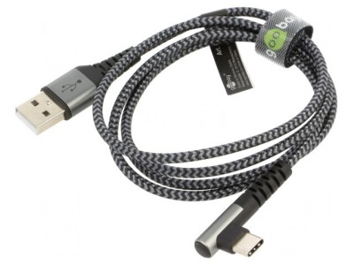Cablu USB 2.0 USB-A la USB-C Unghiat 1m 480Mbps foto
