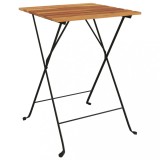Cumpara ieftin Masa de bistro pliabila, 55x54x71 cm, lemn masiv de tec si otel