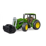Tractor John Deere 6920 cu &icirc;ncărcător frontal, jucărie Bruder, scală 1:16, din plastic rezistent