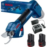 Bosch Pro Pruner - Foarfeca de gradina pentru crengi cu 2 acumulatori Li-Ion 12 V 3 Ah 25 mm motor fara perii