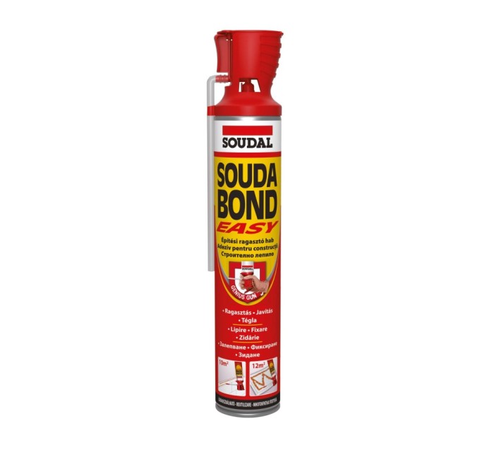 Adeziv poliuretanic pentru constructii, Soudal Soudabond Easy, cu aplicare manuala, 750 ml