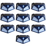 Cumpara ieftin Set 10 lampi cu incarcare solara, cu senzori miscare si lumina, 3 trepte de iluminare, 100 x LED