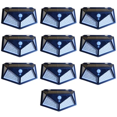 Set 10 Lampi Solare de exterior, Nevermore, 100 LED SMD, Cu Senzor de miscare si lumina, 3 moduri de functionare foto