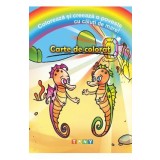 Coloreaza si creeaza o poveste cu caluti de mare! Carte de colorat