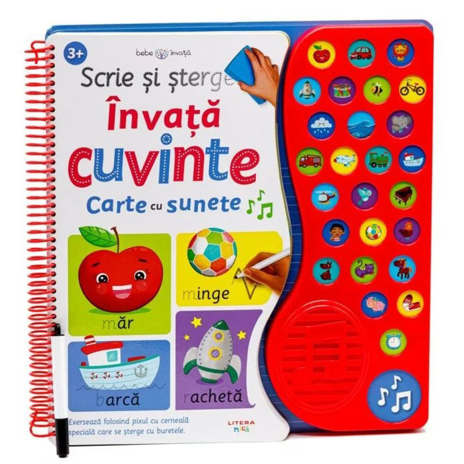 Scrie si sterge. Invata cuvinte. Carte cu sunete