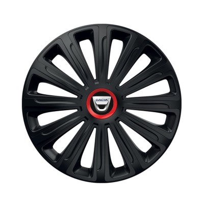 Set 4 capace roti Negre Cu Inel Rosu Trend R14 pentru gama auto Dacia foto
