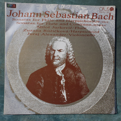Bach, dublu album Sonatas for Flute and Harpsichord, stare f buna! foto