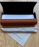 Etui ochelari cognac rigid cu laveta