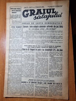 graiul salajului 3 septembrie 1949-art.casa scanteii,orasul zalau,sat crasna foto